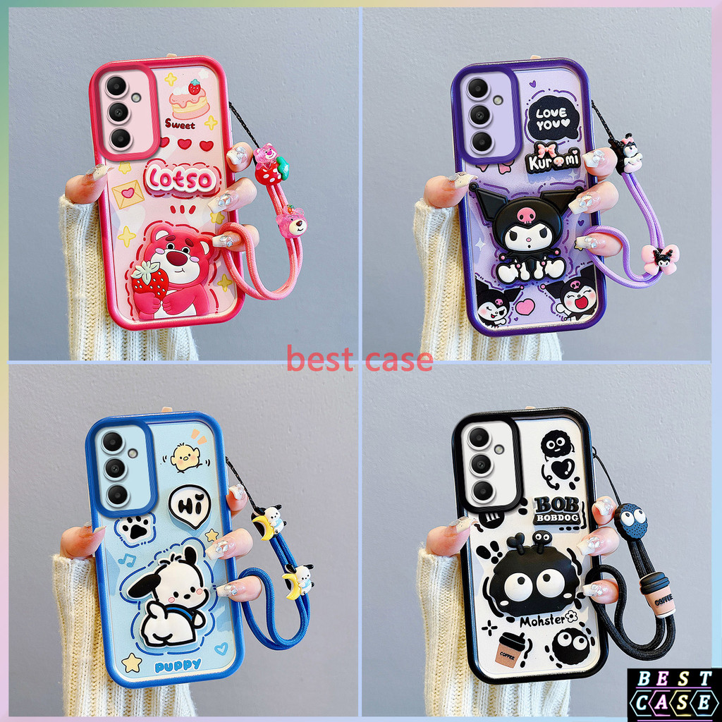 เคส Samsung A14 4G 5G เคสสตรอเบอร์รี่หมี Kuromi การ์ตูนสามมิติรูปตุ๊กตาน่ารักนุ่มเคสโทรศัพท์ BB-TYGZ