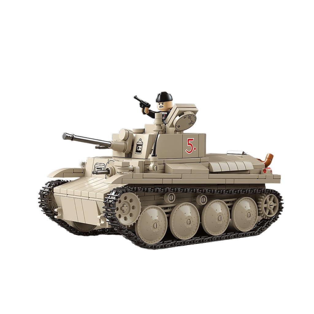 Mytopshop 730PCS MOC PZ KPFW 38T Ausf.f Light Tank รูปของเล่นเพื่อการศึกษา Building Block อิฐของขวัญ