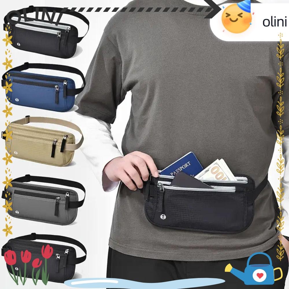กระเป๋าหนังสือเดินทาง OLINI, แพ็คเอวหลากสี RFID, กระเป๋าใส่โทรศัพท์รักษาความปลอดภัย กระเป๋าสตางค์ส่วนบุคคล กระเป๋าใบรับรอง Jogging Travel