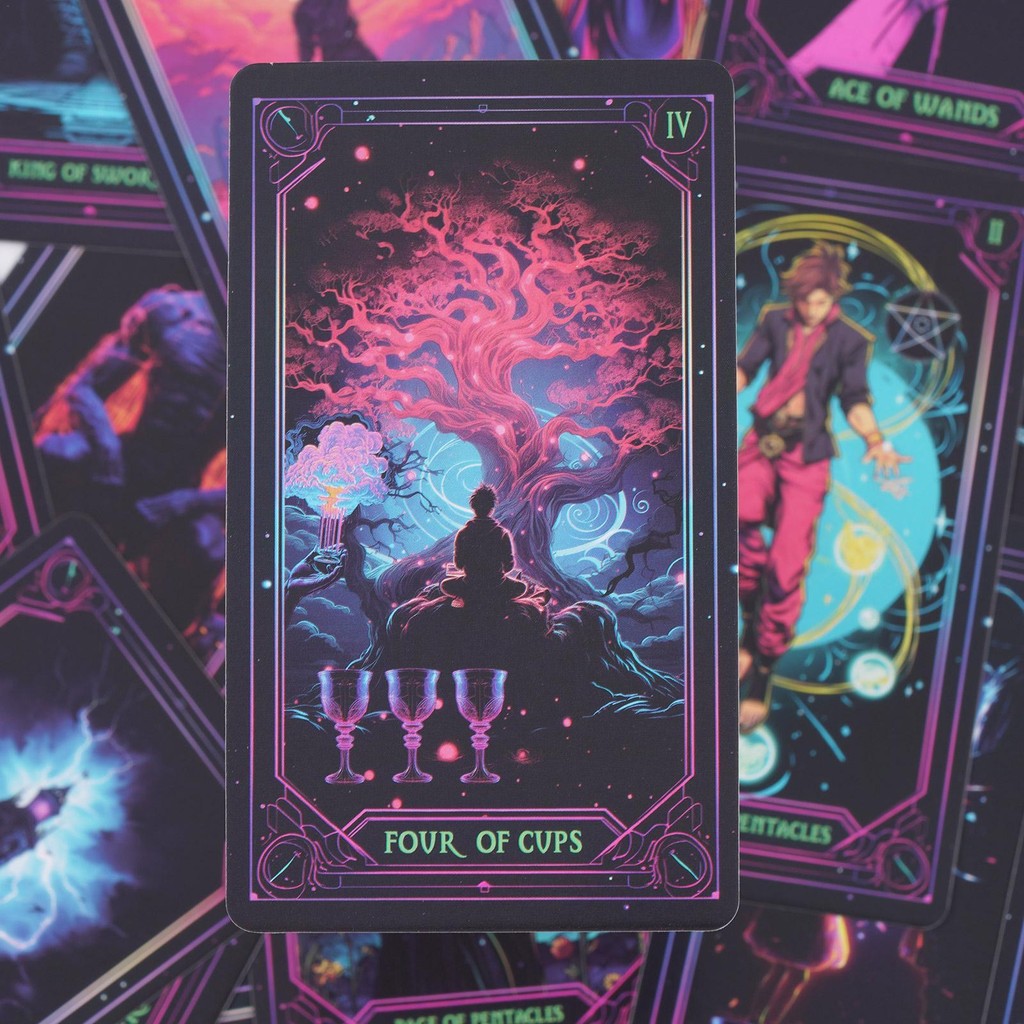 ไพ่ทาโรต์ดาดฟ้าทํานายไพ่ทาโรต์แรงบันดาลใจนีออนออราเคิลการ์ด78ชิ้นภาษาอังกฤษรุ่นฟอร์จูนเล่าเกมสําหรับวันหยุดครอบครัวพรรค ไม่