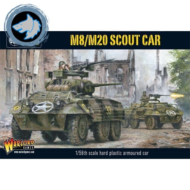 [พร้อมส่ง] warlord game-M8/M20 Greyhound Scout Car (Plastic Box) โมเดลรถจำลอง