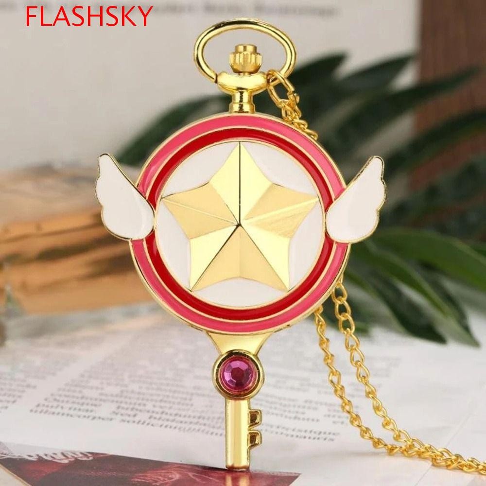 Flashsky SAILOR MOON นาฬิกาพกผู้หญิงนาฬิกาควอตซ์นาฬิกาเด็กน่ารัก CARDCAPTOR SAKURA Star Wings คริสตั