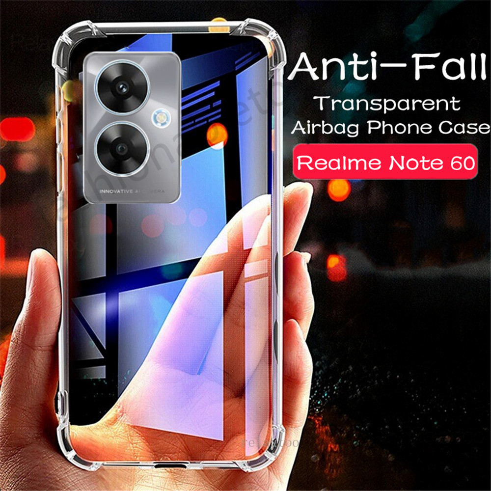 ปลอกสําหรับrealmeหมายเหตุ60 X 60X 50 6 0 5 0 Note60X Note50 RealmeNote60X RealmeNote50สี่มุมซิลิโคนเคสโทรศัพท์กล้องเลนส์Protectorกันกระแทกปกหลัง
