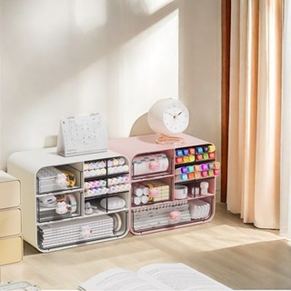 กล่องเก็บของเดสก์ท็อป นักเรียน สไตล์ช้อปี ใส่ปากกาเฉียง โต๊ะ…