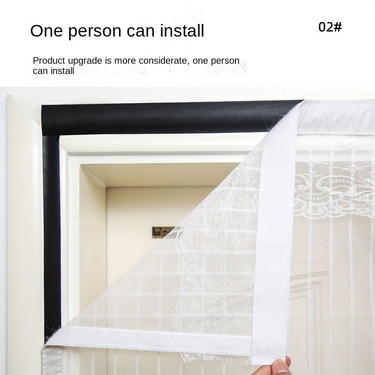 สติกเกอร์เข็มขัดสีดําขนาดใหญ่ มืออาชีพ ฤดูร้อน ตีนตุ๊กแก หน้าจอประตูป้องกันยุง คุณภาพสูงประเทศประตูขนาดใหญ่ยุงและฝุ่นแม่เหล็กม่าน ตีนตุ๊กแก ประตูจอ - รูปที่ 4