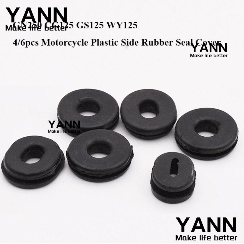 Yann1 4/6pcs ฝาครอบด้านข้างพลาสติก,สีดํารถจักรยานยนต์ด้านข้าง,บัฟเฟอร์ Pad สําหรับ GN250 CG125 GS125 WY125