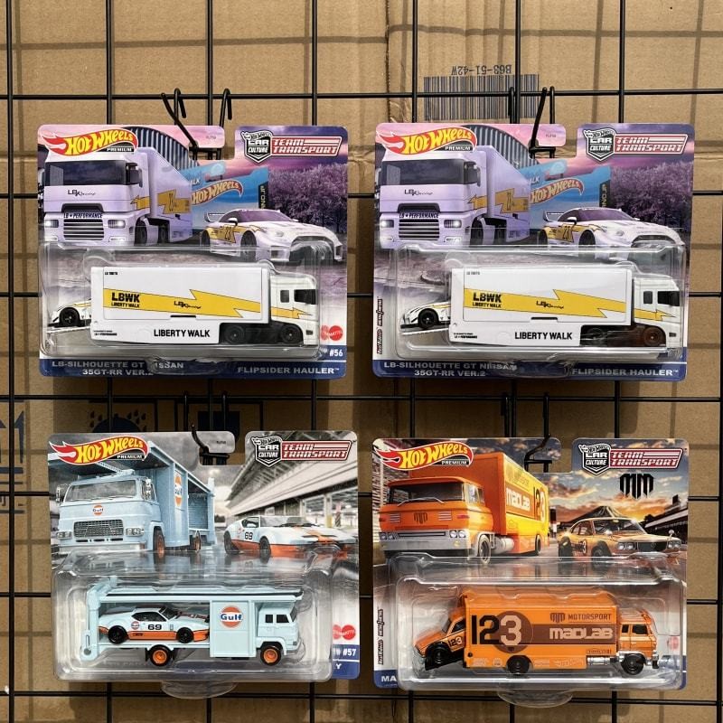 Hot Wheels Racing ทีมขนส่งกัลฟ์ออยล์ Nissan R34มาสด้าอัลลอยโมเดลรถของเล่น FLF56-V