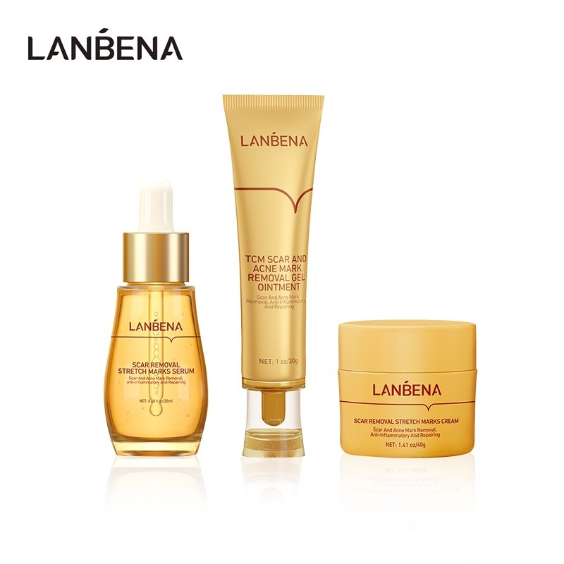 Lanbena Acne Scar Remove Set Serum Repairing Scar Gel ครีมรักษาสิว