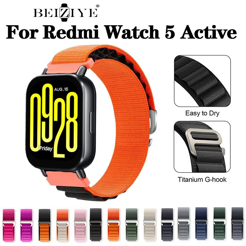 Alpine Nylon Loop สําหรับ Xiaomi Redmi Watch 5 Active สร้อยข้อมือสายนาฬิกาสําหรับ Redmi Watch 5 Lite สมาร์ทวอท์ชสายรัดข้อมืออุปกรณ์เสริม