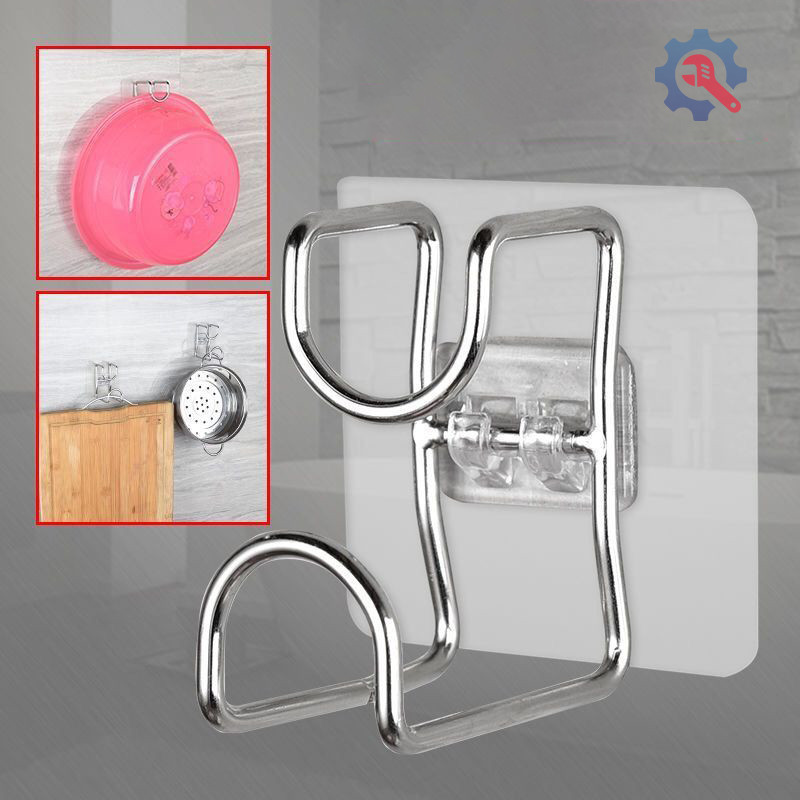 [GE] Punch-free Sticky Hook ห้องน้ําห้องครัว Traceless อ่างล้างหน้าตะขอประหยัดพื้นที่ Organizer Wall Mount Hook ตะขอกาว TH