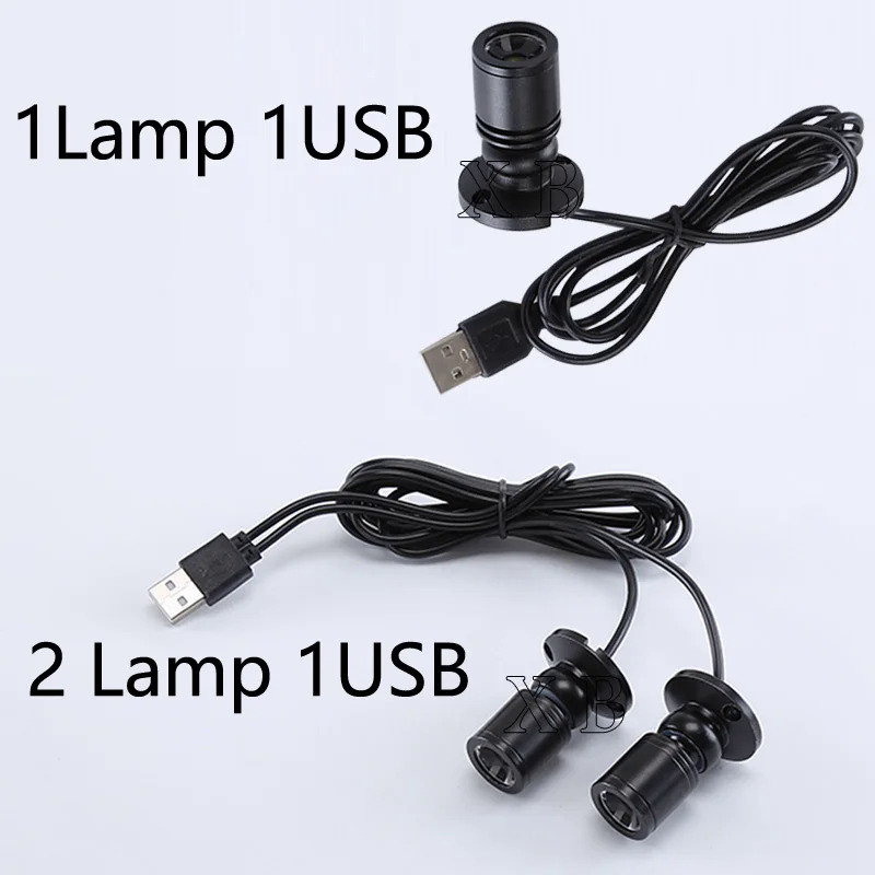 Led USB Spotlight 3W DC5V เครื่องประดับตู้ตู้โชว์เคาน์เตอร์โคมไฟพื้นผิวติดตั้งเพดาน Spot Light USB 5V อินเทอร์เฟซ 2 in One