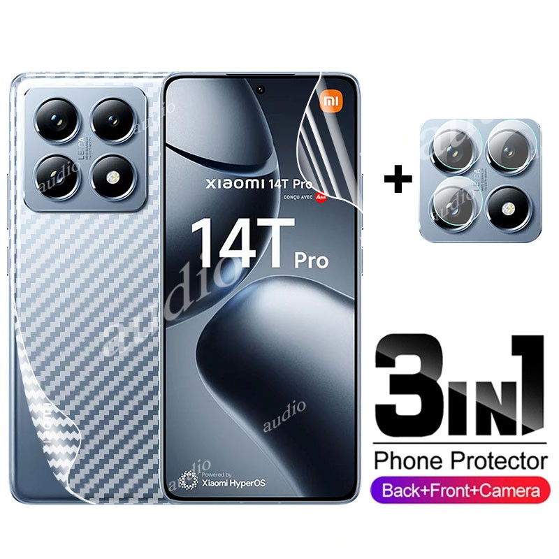 Xiaomi 14T Pro 5G 3in1 ด้านหน้าด้านหลังเลนส์Hydrogelฟิล์มสําหรับXiaomi 14T Pro 14TPro 5G 2024 สมาร์ทโฟนป้องกันหน้าจอสําหรับXiaomi14T Pro Xiaomi14TPro 5Gกล้องเลนส์ป้องกันกระจก