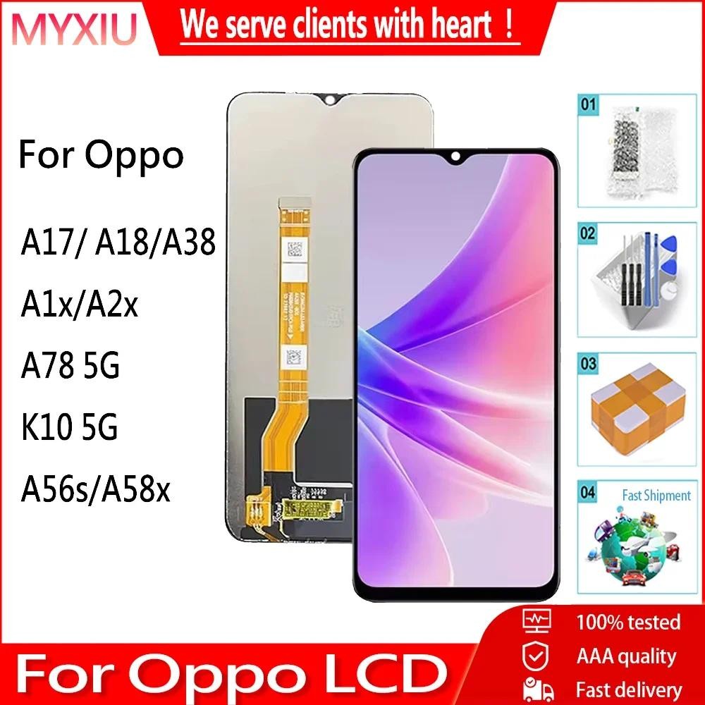 IPS สําหรับOppo A17 A18 A38 A1x A2x A56s A58xจอแสดงผลLCD Touch Screen Digitizer AssemblyสําหรับOppo 