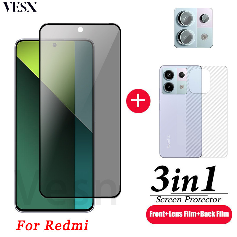 ฟิล์มกระจก เต็มจอ ใช้สำหรับ กันมองกันเสือกรุ่น Redmi Note 13 12 Turbo 12s 11 11s 10 10s 9 9s 8 Pro+ Plus 4G 5G 2024