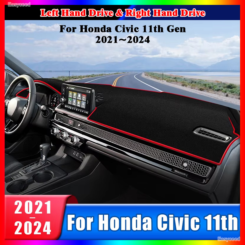 รถแดชบอร์ดสําหรับhonda Civic 11th GenประเภทR FL5 2021 2022 2023 2024 เครื่องมือโต๊ะSun Shade Mat Dashแผ่นกันลื่นอุปกรณ์เสริม