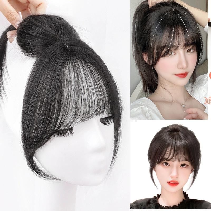 แฟชั่น Famale Air Bangs วิกผมชิ้นที่มองไม่เห็น Mini Bang คลิป Hairpiece เพิ่มปริมาณผม Fluffy