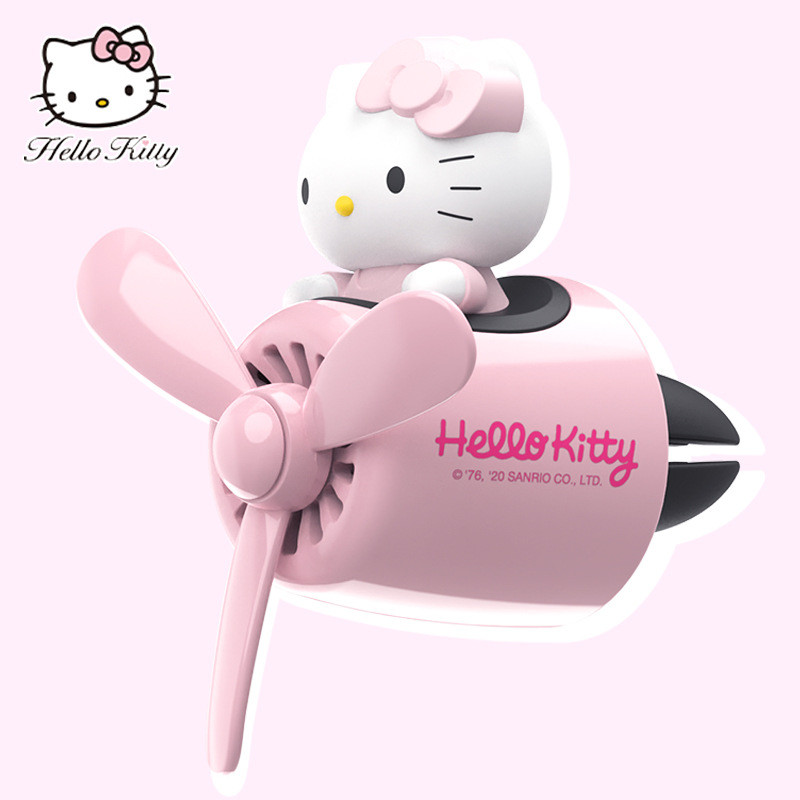 Sanrio Hello Kitty Car Air Freshener หมุนใบพัดน้ํามันหอมระเหยอุปกรณ์เสริมในรถยนต์ภายในน้ําหอม Diffuser น้ําหอม