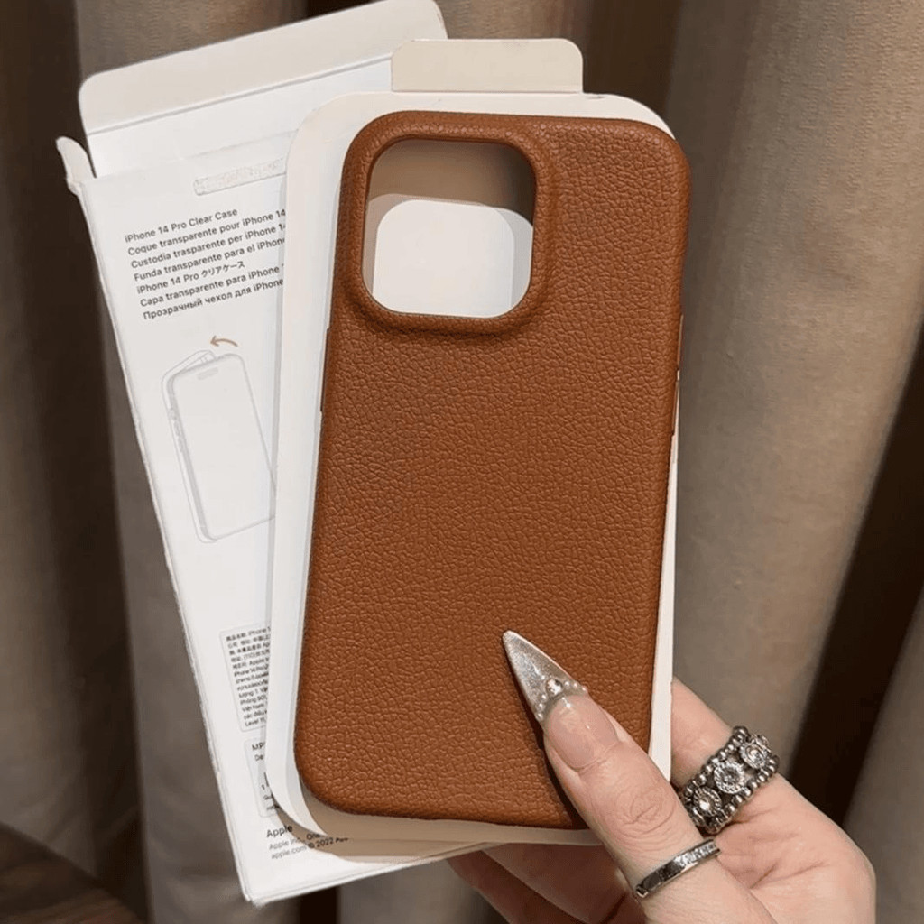 หนังธรรมดาลิ้นจี่พิมพ์เคสโทรศัพท์สําหรับ ไอโฟน16 15 14 13 12 11 มือโปร สูงสุด ปลอกป้องกันการกระแทกกล้องป้องกันเม็ดขัดนุ่มปกหลัง