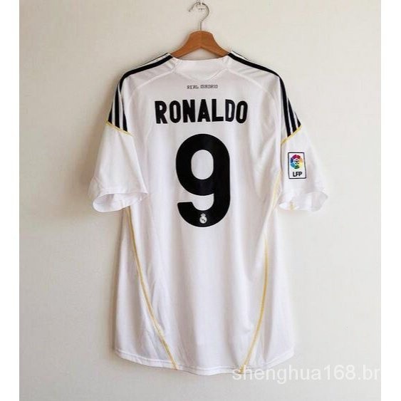 Real MADRID Home Away 2009 2010 FOOTBALL HOUSE FOOTBALL Shirt JERSEY Retro Shirt 9 # Ronaldo 8 Kaka 09 10 คุณภาพสูง