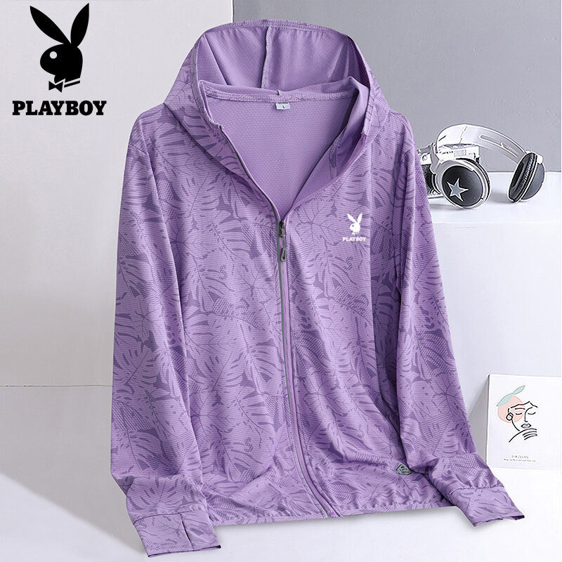 Playboy Maple Leaf Sun-protective Summer UV Sunscreen Clothing for Men and Women Thin Breathable ราคา ถูกที่สุด ดีลบีเคเค แกลเลอรีภาพที่ 9