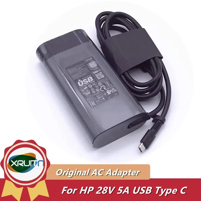 สําหรับ HP Original แล็ปท็อปแหล่งจ่ายไฟ TPN-LA29 28V 5A 140W USB Type C AC Adapter Charger PA-11141-