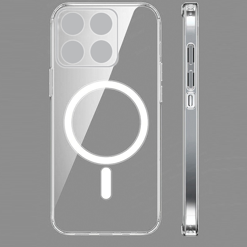 Zte Blade A55 A35 Casing Clear Case Phone Case Cover Support Magnetic Wireless Charger with Holder