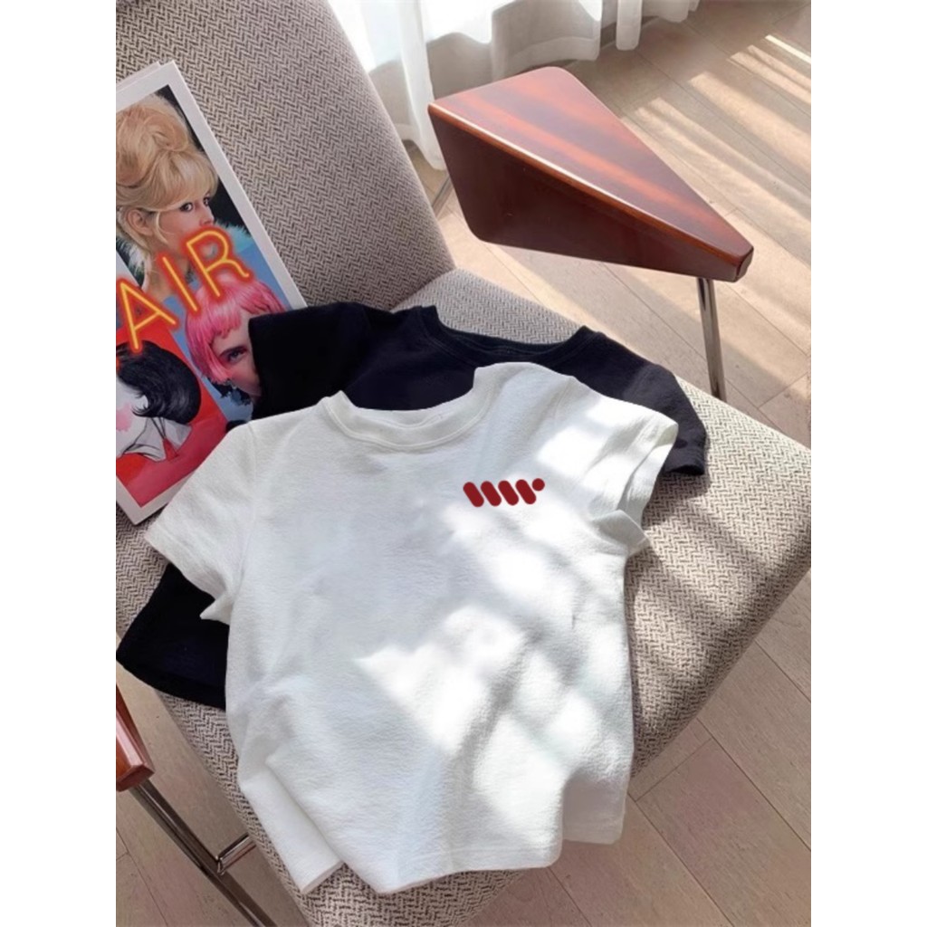 COD (จัดส่งในกรุงเทพฯ) MAO Shop babytee~เสื้อยืดสั้นพิมพ์ลายการ์ตูนเรียบง่าย #2775