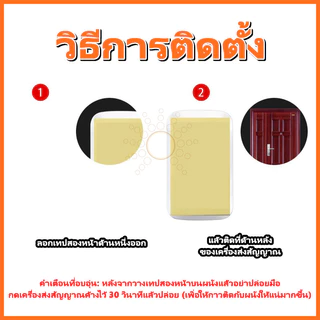 กริ่งประตูไร้สาย CACAZIออดไร้สาย กริ่งไร้สาย กริ่งประตูบ้าน DC wireless doorbell ระยะการใช้งาน 30 เมตร