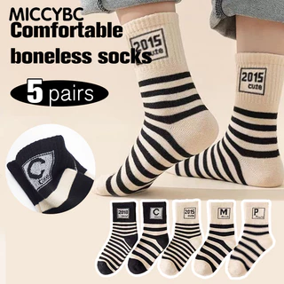 【จัดส่งจากกรุงเทพฯ】5 คู่ 1-12Y Boy Kids Sock Sets เด็กวัยหัดเดิน Baby Sport น่ารักสบาย Stink ป้องกัน Hosiery ถุงเท้านักเรียน