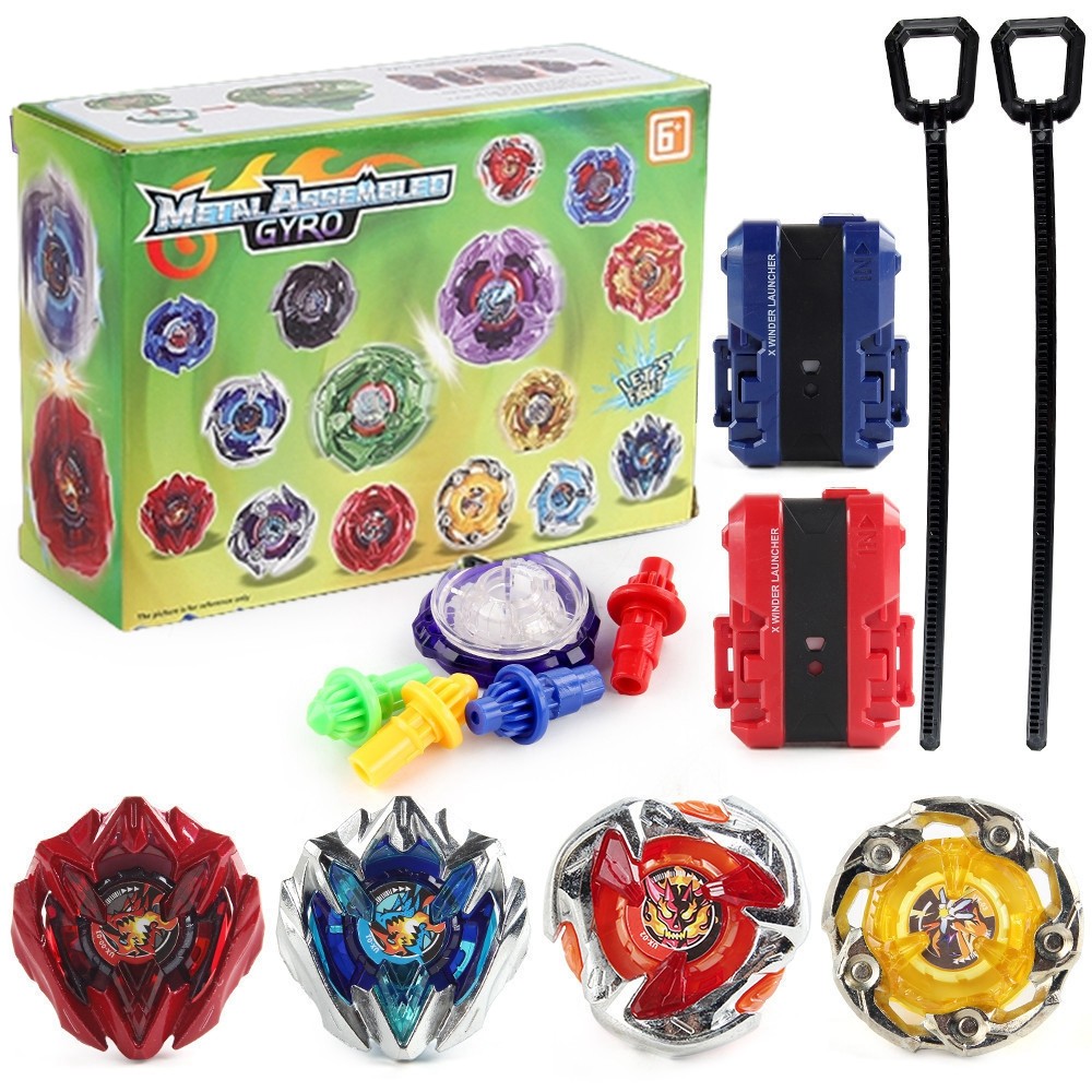 BX168-A13 4PCS UX-01 UX-02 UX-03 UX00-01 UX Series Spinning Tops Burst ชุด Launcher ของเล่นเด็กของขว