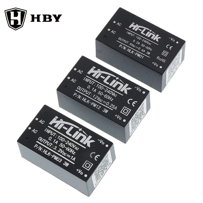 โมดูลจ่ายไฟขนาดเล็ก HLK-PM01 HLK-PM03 HLK-PM12 AC-DC 220V โมดูลจ่ายไฟสวิตช์อัจฉริยะในบ้าน