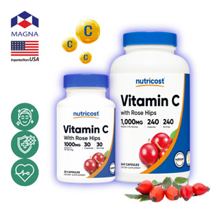 นูทรีคอสท์ วิตามินซี 1000 mg + โรสฮิป แคปซูล Nutricost Vitam…