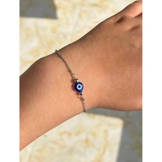 tiny string evil eye bracelet สร้อยคอมือ ตาปีศาจ สายปรับได้ h162