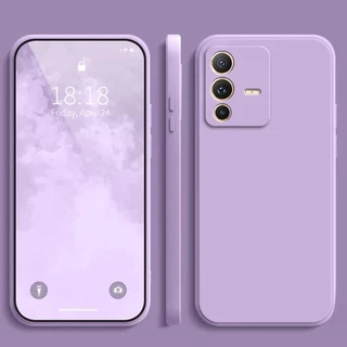 เคส Vivo V23 5G สีทึบ Vivo V23 เคสซิลิโคนป้องกันการตกสีธรรมดาเรียบง่าย YT