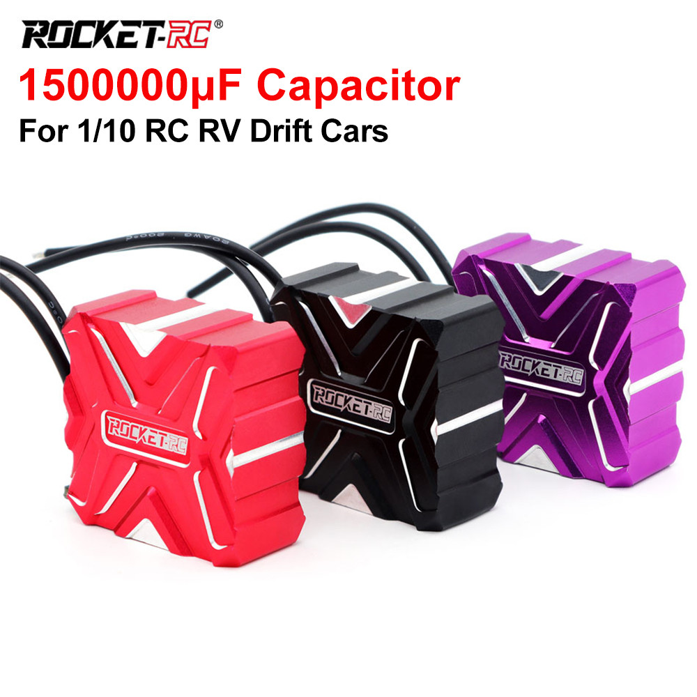 ตัวเก็บประจุโลหะ ROCKET-RC 1500000Μf ความจุ 300mΩ ความต้านทานภายใน 0 ~ 9.0V แรงดันไฟฟ้าพร้อมขาตั้งรุ่น A1 สําหรับ 1/10 RC RV Drift Cars