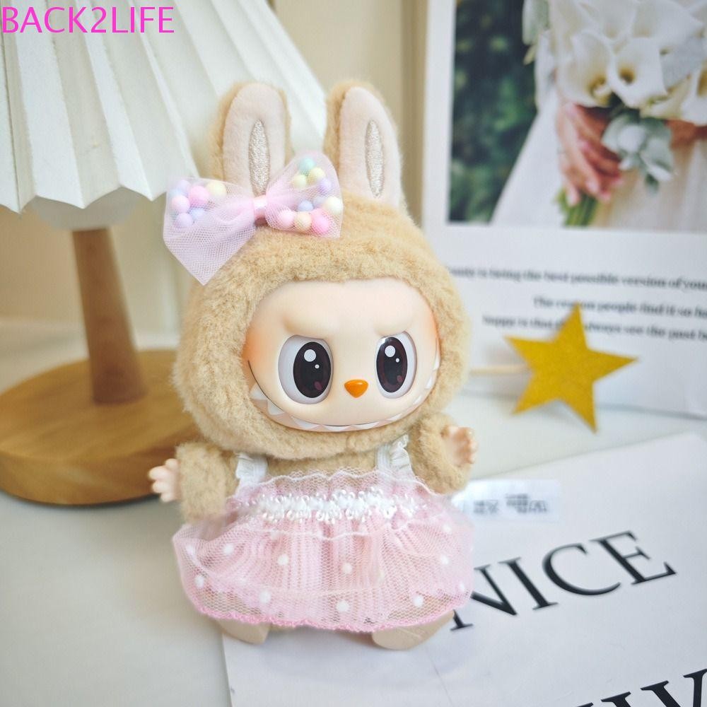 Back2life 1 ชุดนั่ง Party Labubu ตุ๊กตาเสื้อผ้า, กระโปรงการ์ตูน Labubu ชุดตุ๊กตา, ตุ๊กตาอุปกรณ์เสริม Mini Casual DIY ของเล่นมินิผ้าฝ้ายเสื้อผ้าตุ๊กตาแต่งตัวตุ๊กตา