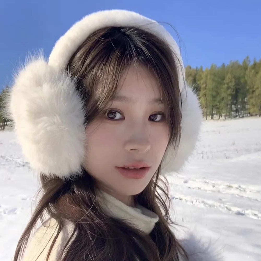 แฟชั่นฤดูใบไม้ร่วงฤดูหนาว Earmuffs ผู้หญิงผู้ชาย Warm Lovely Plush สีทึบหู Muffs ปรับพับได้