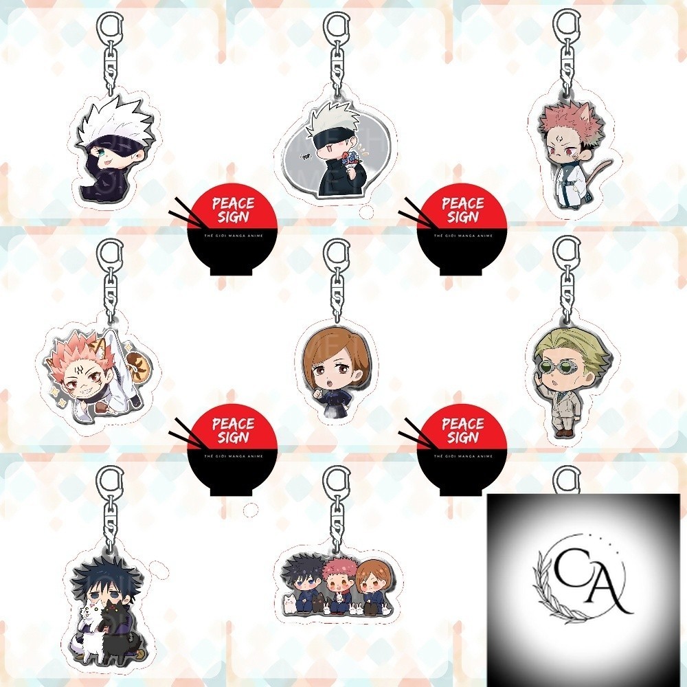 (vs1) JUJUTSU KAISEN WAR RECOVERY SPELL พวงกุญแจ micha ของขวัญในอะคริลิค น่ารัก chibi อะนิเมะ