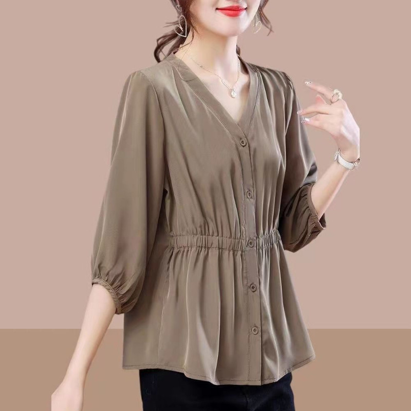 S-5xl เสื้อผ้าชีฟองทรงหลวมสําหรับฤดูร้อนของผู้หญิงขนาดบวก