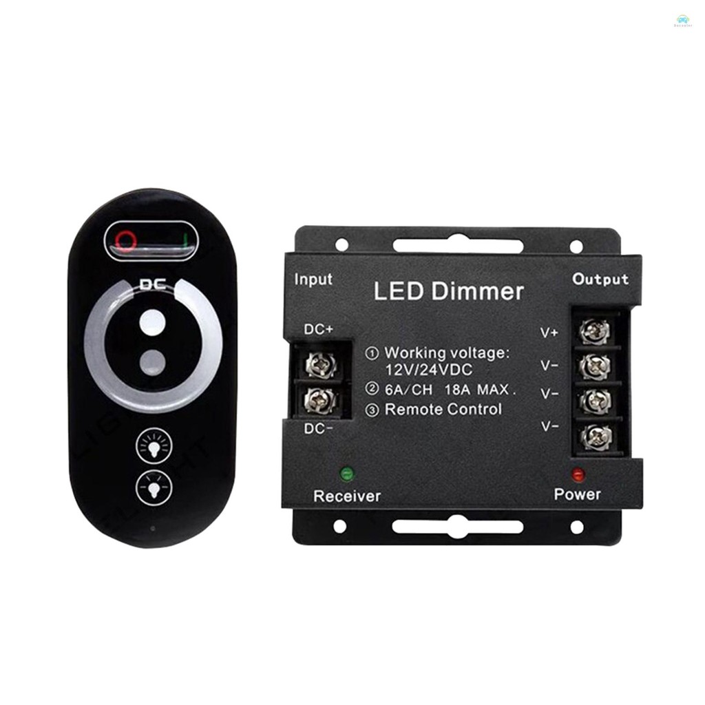 Yb1 สวิตช์หรี่ไฟ ConsoleDimmer, DC 12V-24V 18A PWM LED Light Strip Dimmer พร้อมรีโมทคอนโทรลสไลด์หรี่แสงได้, ปรับความสว่างสวิตช์ไฟหรี่