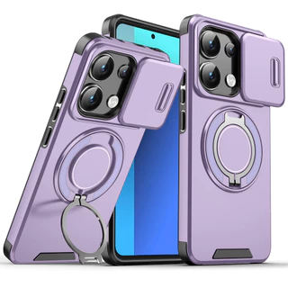 กันกระแทก Push Window สําหรับ Redmi หมายเหตุ 13 Pro Plus Note13 4G 5G 2024 หรูหราแม่เหล็กสําหรับ Redmi Note13Pro Note13ProPlus Note13Pro + ขาตั้งป้องกันกลับกรณี