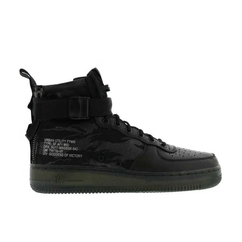 Nike SF Air Force 1 Mid "Black Cargo Khaki" Sneakers AA7345-001 Unused