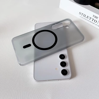 Ultra Thin Frosted PC Hard Case ใช้งานร่วมกับไร้สายชาร์จแม่เหล็กโทรศัพท์ป้องกันกรณีเหมาะสําหรับ Samsung Galaxy A57 A37 A56 A55 A26 A17 A16 S26FE S24FE S25FE