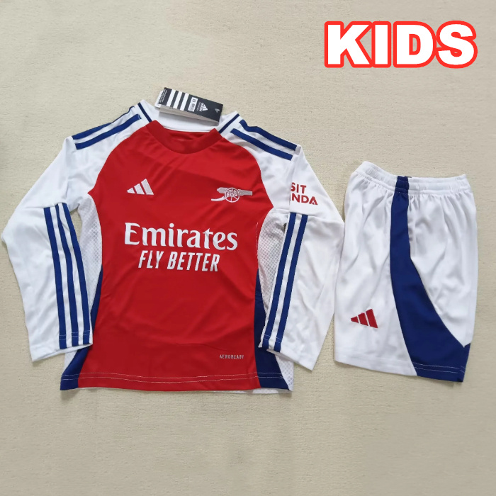 24/25 Arsenal home เสื้อฟุตบอลเด็กแขนยาวชุดคุณภาพสูง AAA
