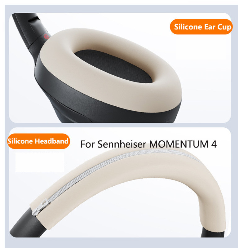 ซิลิโคนแผ่นรองหูฟังสําหรับ Sennheiser MOMENTUM 4 หูฟัง, สําหรับ MOMENTUM 4 อุปกรณ์เสริมซิลิโคนอ่อนนุ่มป้องกันผิว