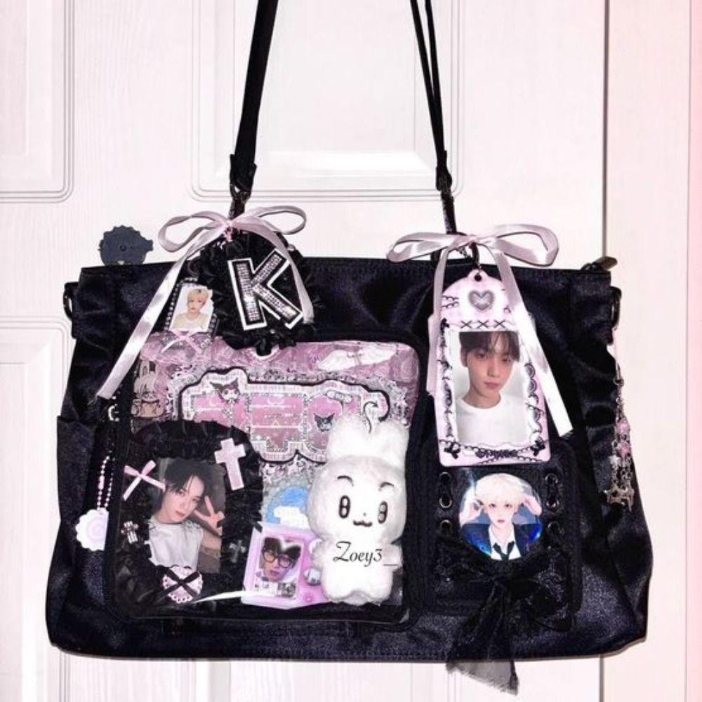 Homehaven กระเป๋าใส Itabag, Clear ความจุขนาดใหญ่ Commute Ita กระเป๋า, แฟชั่นไนลอน Creative DIY ตุ๊กตาไหล่กระเป๋า JK