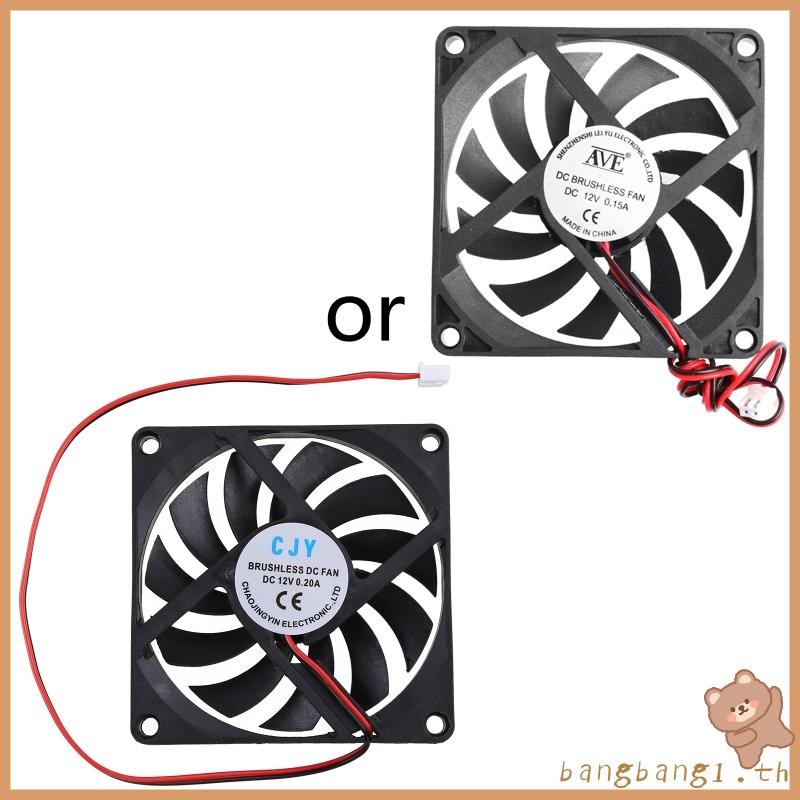 Bangb 12V 2-Pin 80x80x10mm PC คอมพิวเตอร์ CPU ระบบฮีทซิงค์พัดลมระบายความร้อนแบบไม่มีแปรง 8010