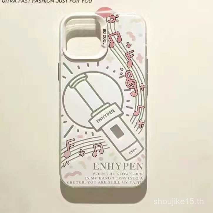 Enhypen แท่งสนับสนุนสีเงินสำหรับ iPhone 11/12/13/14/15 PRO MAX, 7plus/8PLUS/11pro/13Pro/x/xr/XS MAX เคสโทรศัพท์ป้องกันสีเหลืองใสไร้ขอบแบรนด์ถอดออกได้ง่าย