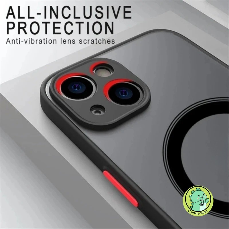 Matte Magnetic Casing สําหรับ iPhone 14 Plus 13 Mini 14 13 Pro Max 14ProMax XR XS Max X Cover Simple Wireless Charging Candy สี Hard อะคริลิคเคสโทรศัพท์ - รูปที่ 2