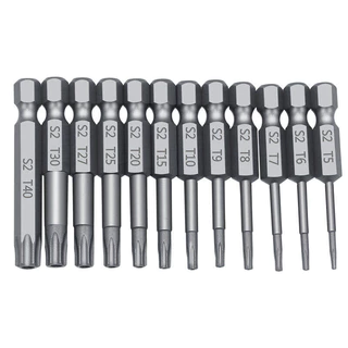 11 /12 Torx ชุดดอกสว่านกลวง50/75/100มม. T5-T40ชุดหัวไขควงดอกไขควง